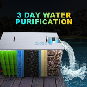 Qlozone outdoor koi fish pond filter system 3000L/H-12000L/H 304 Stainless Steel koi fish pond bio filter